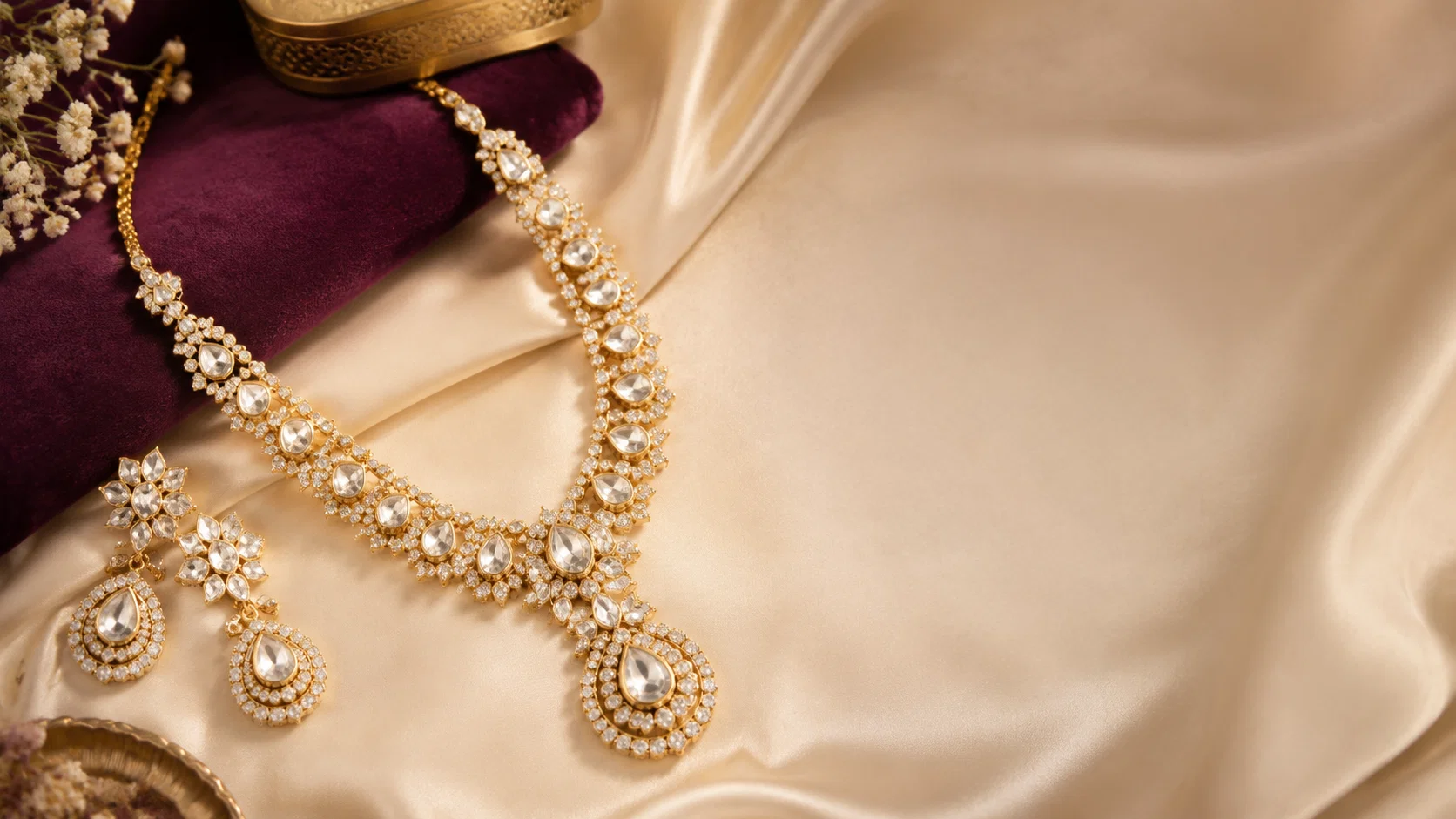 Premium gold-plated American Diamond jewellery with refined finish